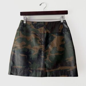 Vintage 2000s Y2K Wilson’s Leather Camo Leather Skirt